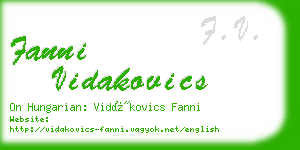 fanni vidakovics business card